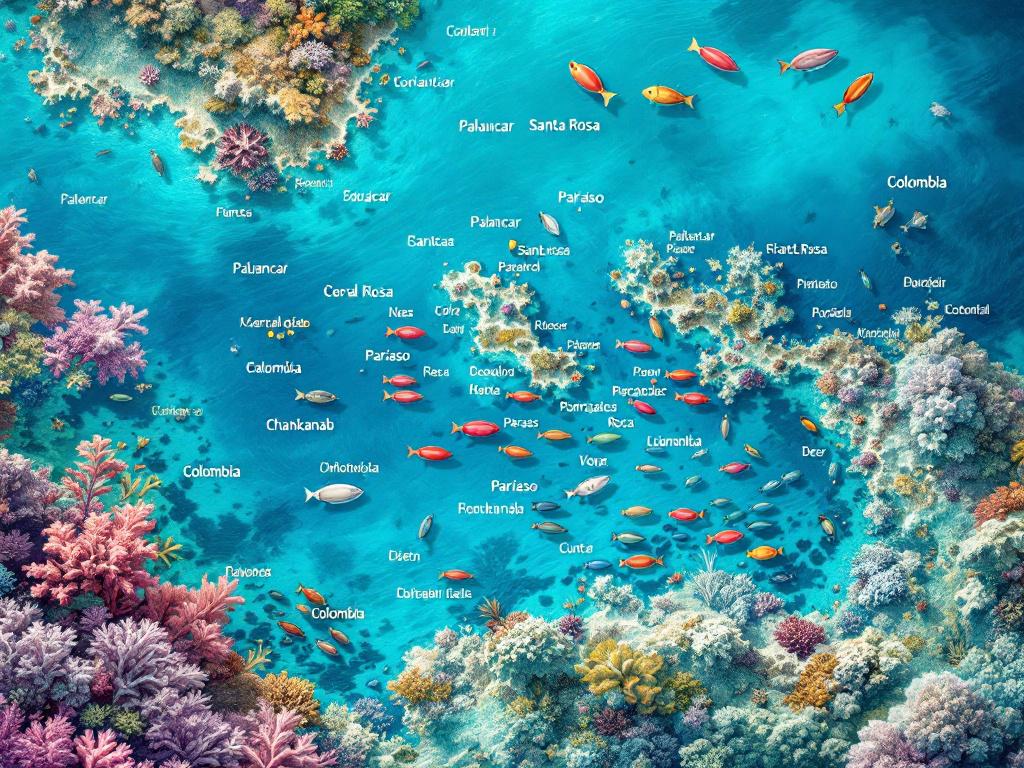 Mapa de arrecifes de Cozumel